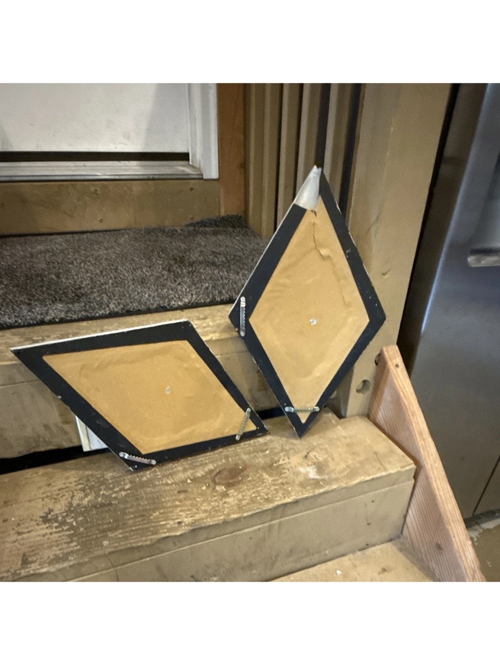 Unbranded Black and Tan Diamond Wall Plaques - Set of 3